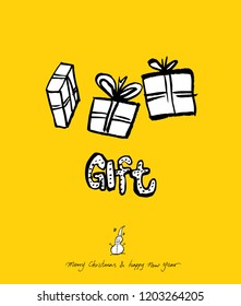 Hand drawn Christmas poster - vector
