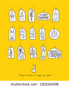 Hand drawn Christmas poster - vector
