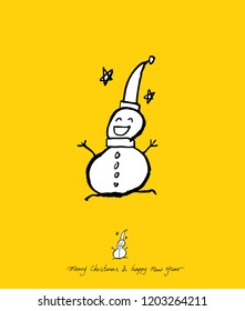 Hand drawn Christmas poster - vector