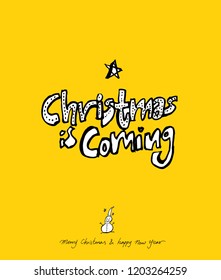 Hand drawn Christmas poster - vector