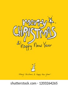 Hand drawn Christmas poster - vector