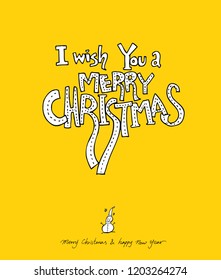 Hand drawn Christmas poster - vector