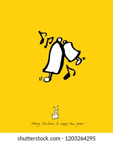 Hand drawn Christmas poster - vector