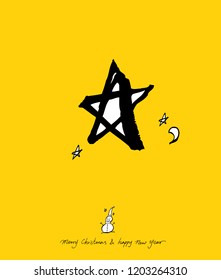 Hand drawn Christmas poster - vector