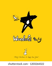 Hand drawn Christmas poster - vector