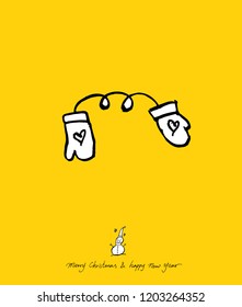 Hand drawn Christmas poster - vector