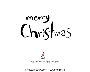 Hand drawn Christmas poster - vector