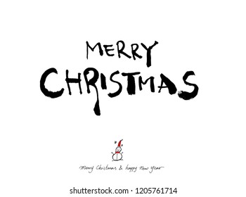 Hand drawn Christmas poster - vector