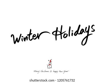 Hand drawn Christmas poster - vector