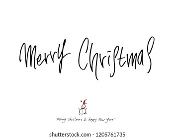 Hand drawn Christmas poster - vector