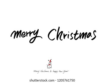Hand drawn Christmas poster - vector