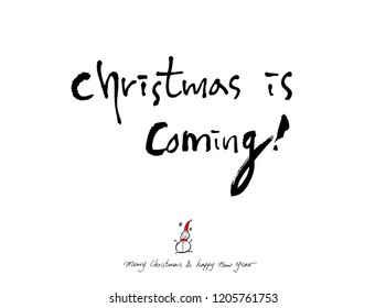Hand drawn Christmas poster - vector