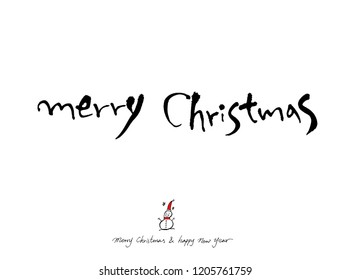 Hand drawn Christmas poster - vector