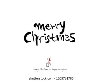 Hand drawn Christmas poster - vector