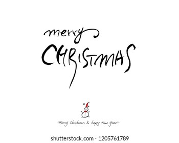 Hand drawn Christmas poster - vector