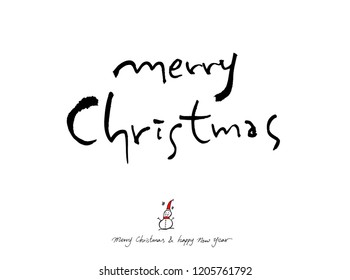 Hand drawn Christmas poster - vector