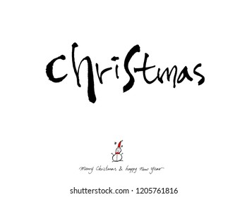 Hand drawn Christmas poster - vector