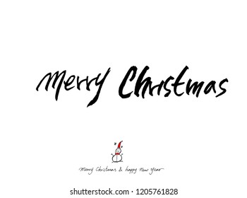 Hand drawn Christmas poster - vector