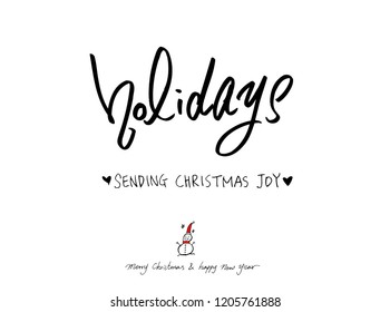 Hand drawn Christmas poster - vector