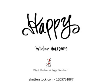 Hand drawn Christmas poster - vector
