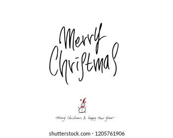 Hand drawn Christmas poster - vector