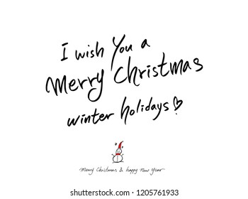 Hand drawn Christmas poster - vector