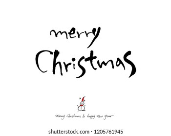 Hand drawn Christmas poster - vector