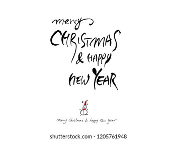 Hand drawn Christmas poster - vector