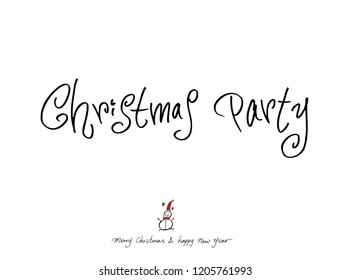 Hand drawn Christmas poster - vector