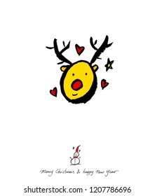 Hand drawn Christmas poster - vector