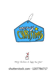 Hand drawn Christmas poster - vector