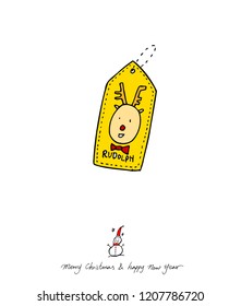 Hand drawn Christmas poster - vector