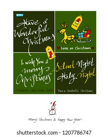 Hand drawn Christmas poster - vector