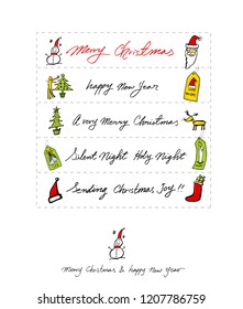 Hand drawn Christmas poster - vector