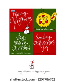 Hand drawn Christmas poster - vector
