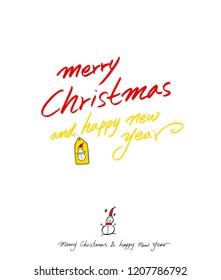 Hand drawn Christmas poster - vector