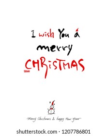 Hand drawn Christmas poster - vector