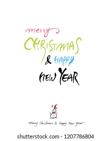 Hand drawn Christmas poster - vector