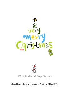 Hand drawn Christmas poster - vector