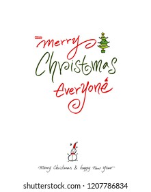 Hand drawn Christmas poster - vector