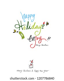 Hand drawn Christmas poster - vector