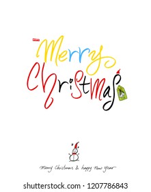 Hand drawn Christmas poster - vector