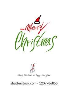 Hand drawn Christmas poster - vector