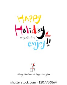 Hand drawn Christmas poster - vector