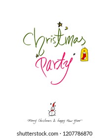 Hand drawn Christmas poster - vector