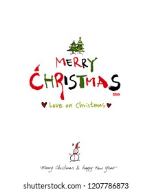 Hand drawn Christmas poster - vector