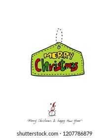 Hand drawn Christmas poster - vector