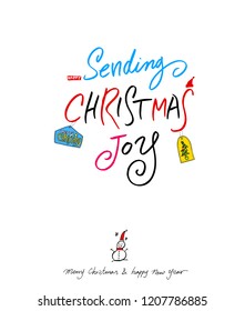 Hand drawn Christmas poster - vector