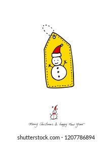 Hand drawn Christmas poster - vector