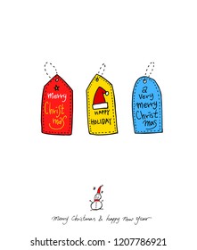Hand drawn Christmas poster - vector